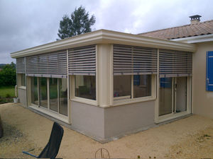 veranda in alluminio / con persiana avvolgibile integrata