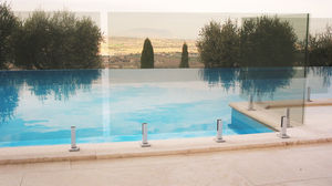 ringhiera in alluminio / a pannello in vetro / per terrazza