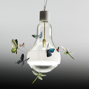 lampada a sospensione / design originale / in metallo / in vetro