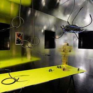 lampada a sospensione / design originale / in metallo / in plastica