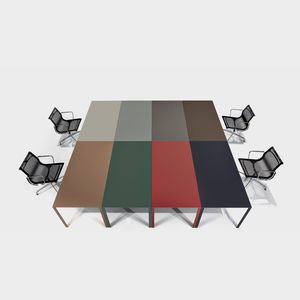 tavolo da riunione moderno / in linoleum / in alluminio / rettangolare