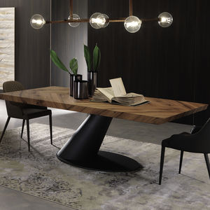 tavolo da pranzo moderno / in legno / in metallo / rettangolare