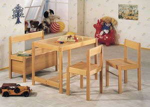 divanetto imbottito moderno / in legno / per bambini (unisex) / con schienale