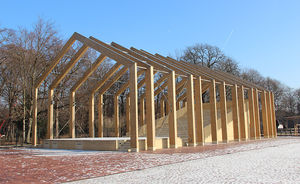 trave prefabbricata / in legno microlamellare / rettangolare