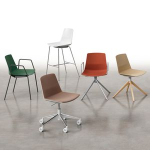 sedia visitatore moderna / con braccioli / impilabile / a slitta