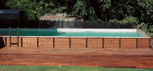 piscina seminterrata / in legno / da esterno
