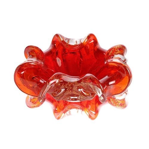 Centrotavola In Vetro Soffiato Christmas Flower Wave Murano Glass