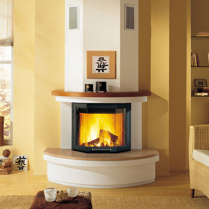 Rivestimento per camini moderno / in marmo / in legno / ad angolo ... Caminetti moderni ad angolo