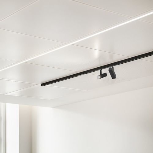 Faretti A Binario Led Prologe Kreon Quadrato In Metallo