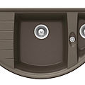 lavello a 2 vasche / in composite / ad angolo / con gocciolatoio - GENIUS : C-150
