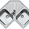 lavello a 2 vasche / in inox / ad angolo / con gocciolatoio - ANGOLARE 3302.STD - 3302 060