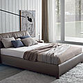 letto moderno / matrimoniale / in di cuoio / tappezzato - SUMO