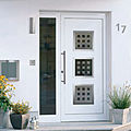 porta in PVC / con piccolo pannello a vetro / d'entrata - PL1