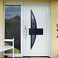 porta in PVC / con piccolo pannello a vetro / d'entrata - ACCESS