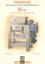 Macchina per la produzione di sfoglia- CA 400/ 500/ 540/ 600