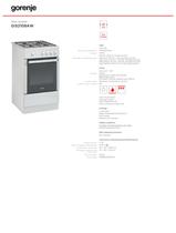 Gas cooker GI52108AW  	 