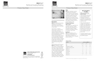 PROPINK� Reinforced Insulating SheathinG