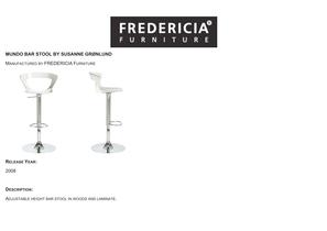 MUNDO BAR by Susanne Gr�nlund Technical sheet 