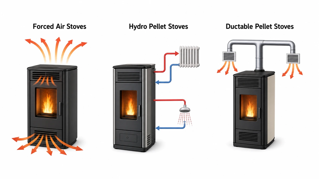 Primo piano dettagliato del braciere di una stufa a pellet automatizzata che mostra una combustione efficiente della fiamma e componenti interni in ghisa di alta qualità.