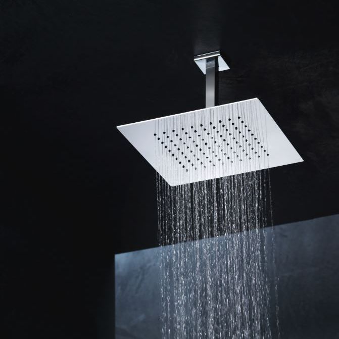 Soffione Doccia A Pioggia 20 Cm – Quadrato Fisso In Acciaio Inox 304 – Ultra Sottile, Ad Alta Pressione, Con Tecnologia Air Energy – IFealClear