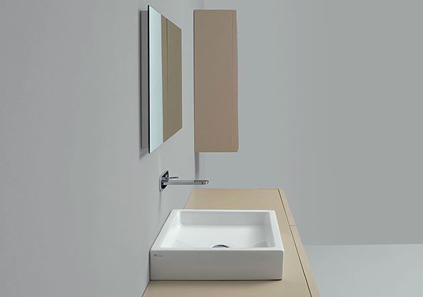 Lavabo Sospeso Rettangolare In Ceramica Moderno Canale