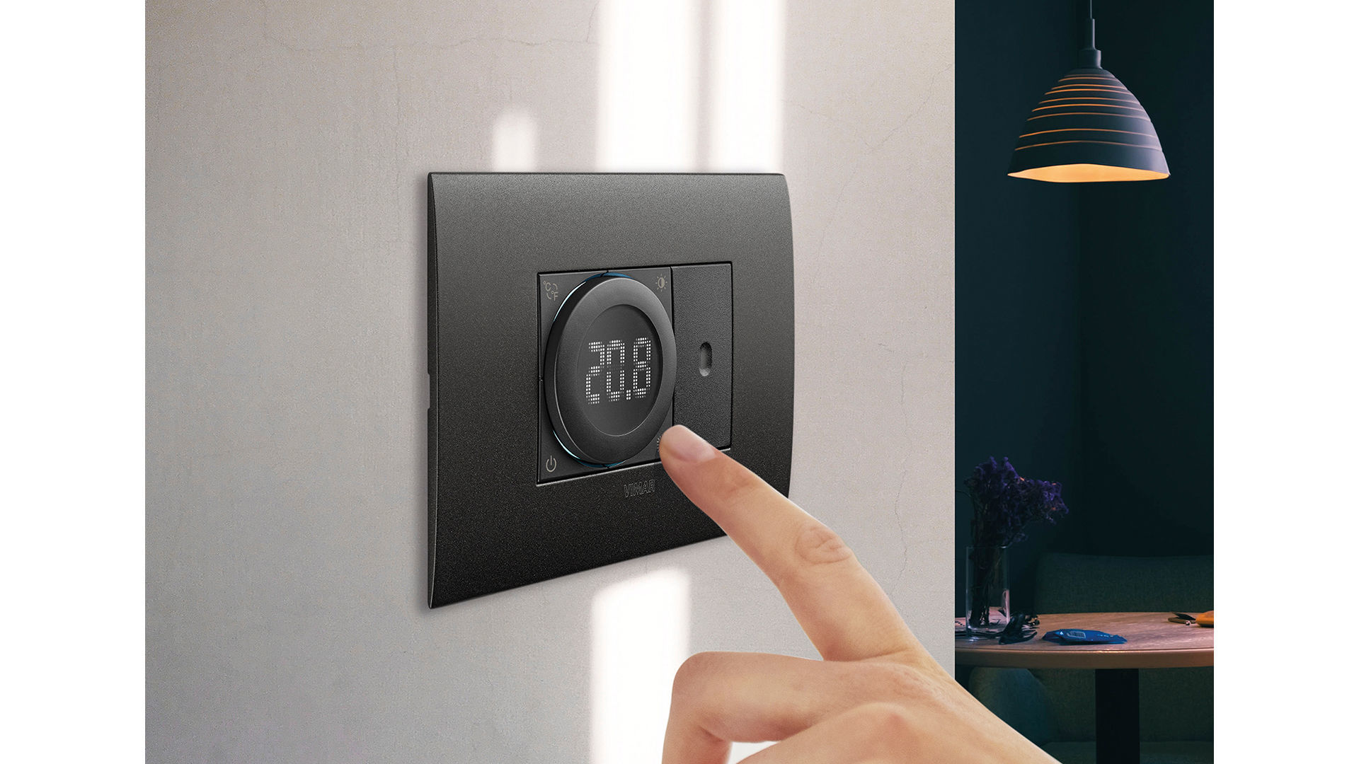 Termostato Da Incasso Programmabile Elektronova - Display Touch Retroilluminato, 2 Moduli, Bianco, Per Vimar Plana