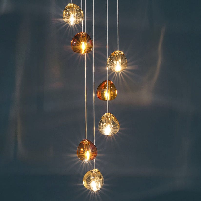 Lampada A Sospensione In Cristallo Con Interruttore A Catena | Applique Da Parete, Cromata, Porta E14, 40W, Moderna, Per Camera Da Letto