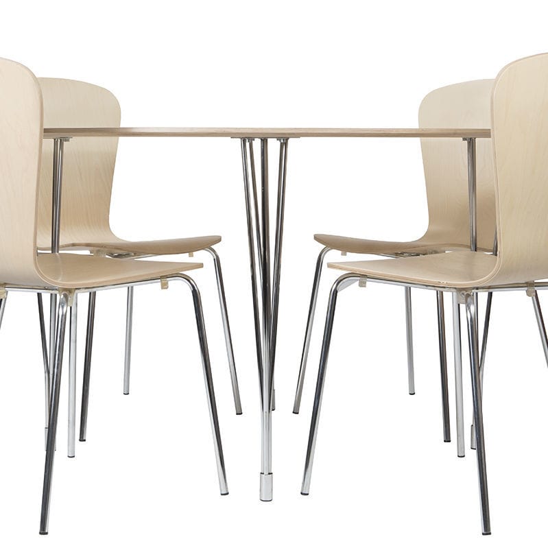 Tavolo Da Pranzo Glam Con Gambe Cromate E Top In Vetro Temperato - Design Moderno Per Soggiorno O Sala Da Pranzo