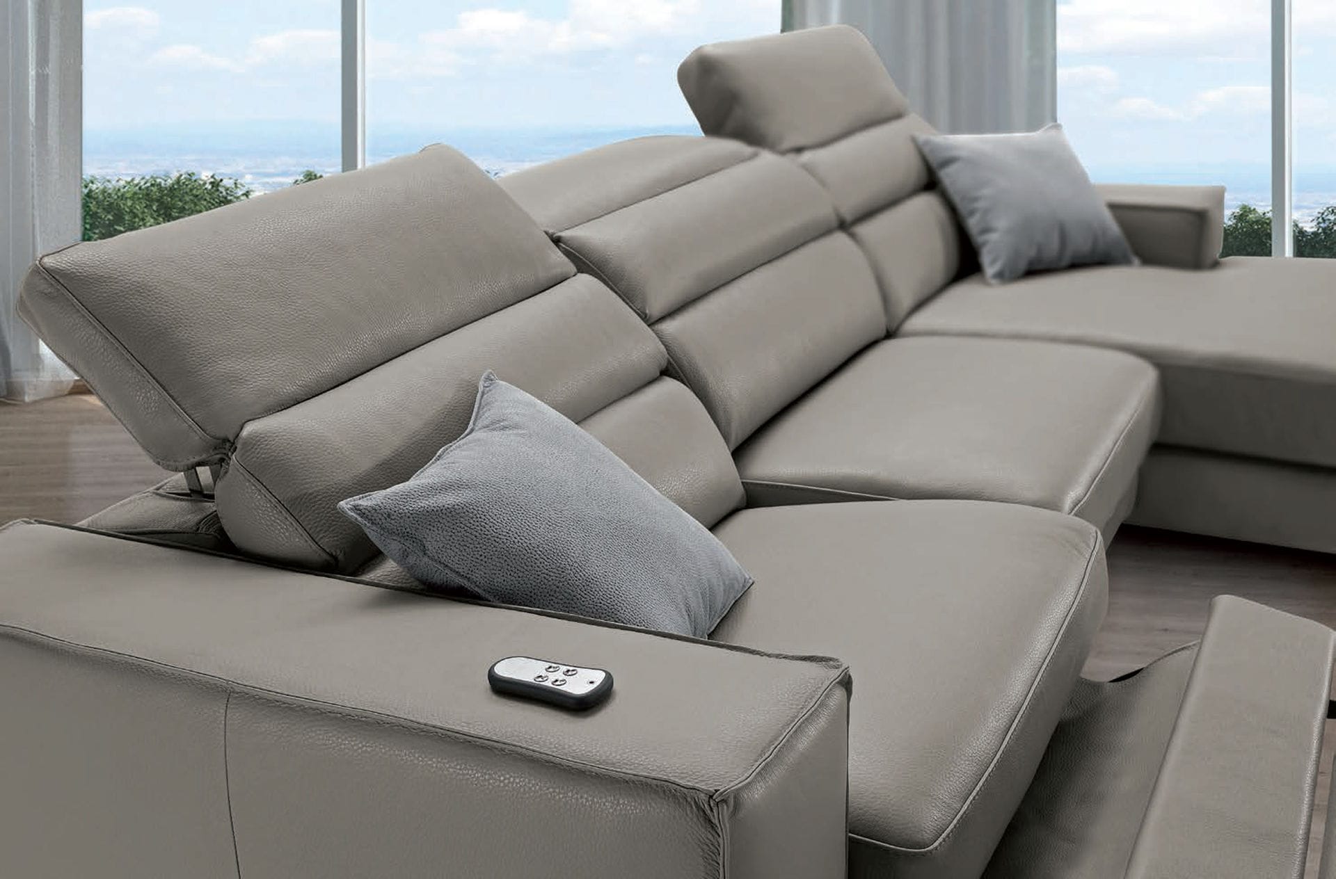 Divano moderno CRISTAL Very Sofa marrone / in tessuto / in pelle