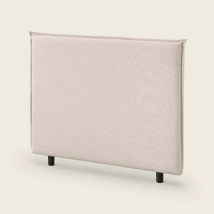 Copritesta Per Letto Matrimoniale In Velluto Beige 180x75 Cm - Anticollisione Con Tasca Laterale