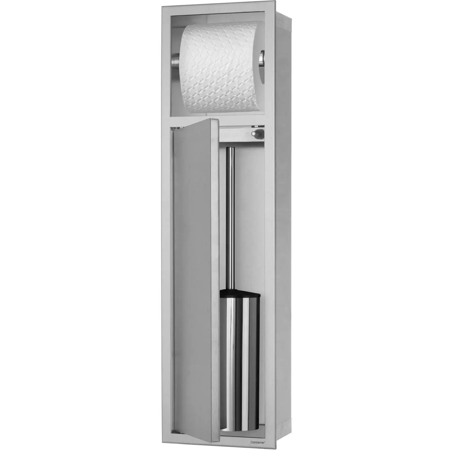 Porta Rotolo Carta Igienica Da Incasso In Acciaio Inox 304 - Salvaspazio Con Ripiano Per Bagno Piccolo (Montaggio A Parete)