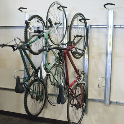 GYMAX Rastrelliera Per Biciclette, Parcheggio Per Bici A 4/5/6 Posti, Portabici Antifurto, Doppio Montaggio Su Parete/Terra, Cavalletti Esterni Per Biciclette Da Città/Strada/Corsa (5 Bici, Nero