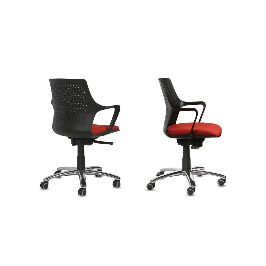 Sedia per ufficio con base in alluminio su ruote