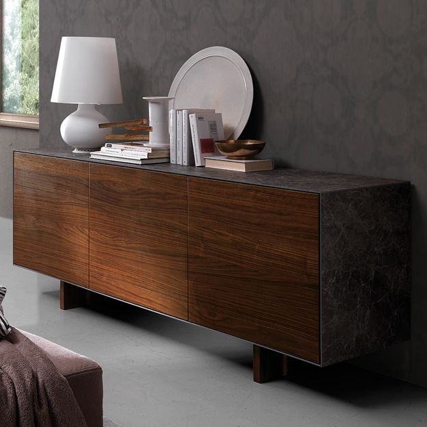 Credenza moderna THIN Oliver B. Group srl in noce / in legno