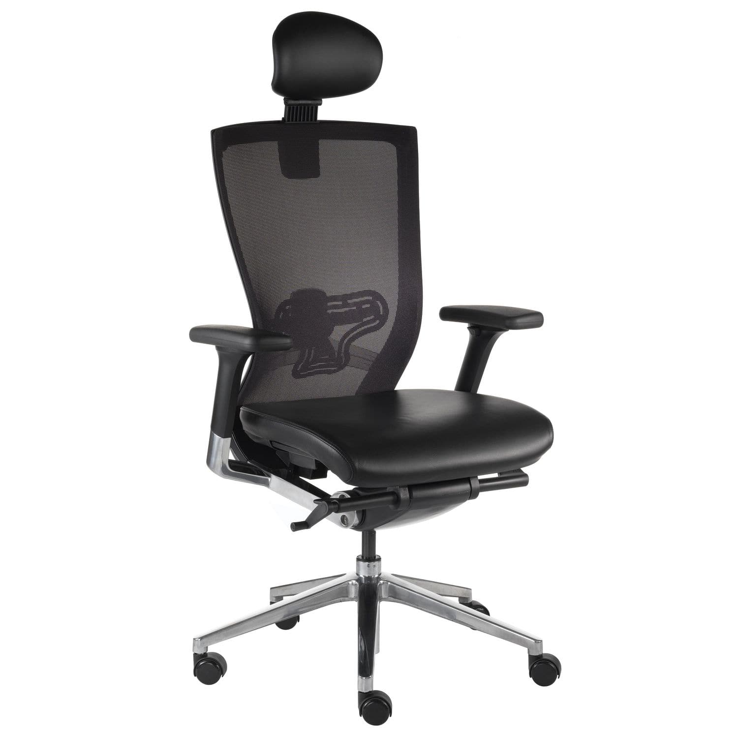Waytex Poltrona Ufficio Ergonomica In Rete: Schienale Alto, Braccioli Ribaltabili, Nero