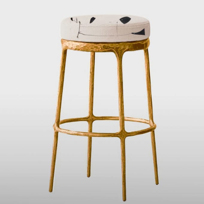 Sgabello lavoro AMONET: Seduta imbottita, Poggiapiedi, Regolabile 65/90 cm, c/Ruote