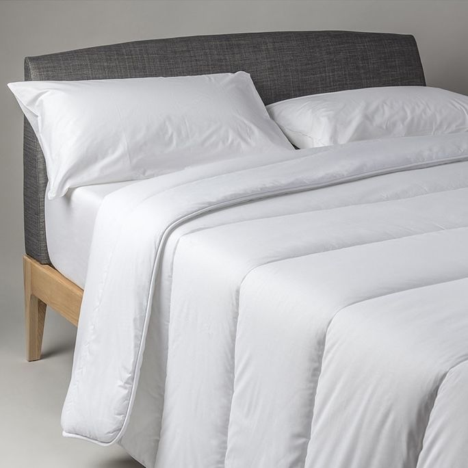 Copripiumino matrimoniale tinta unita in raso di cotone rigato | Gr