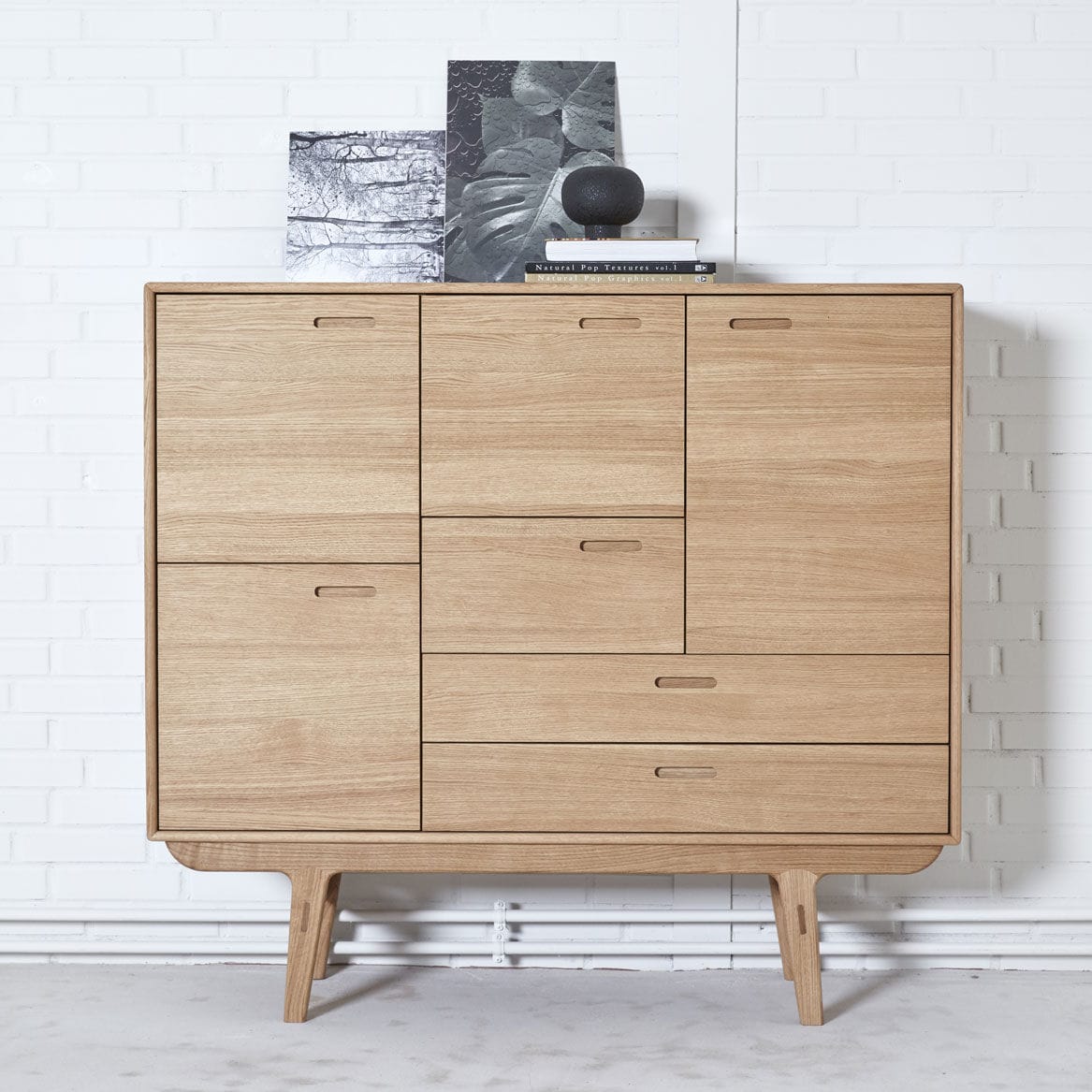 Credenza alta FIFTY PBJ Design House moderna / in rovere / in noce