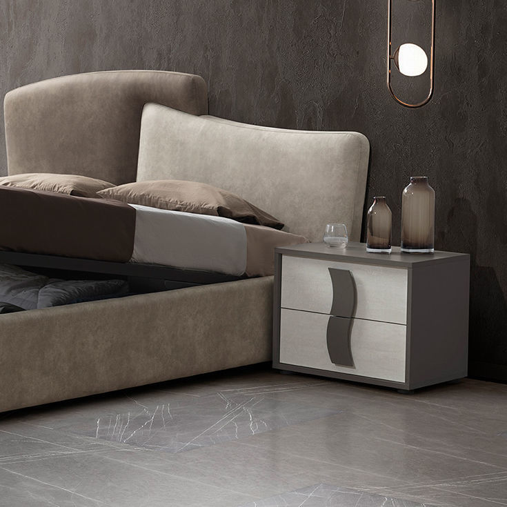 Homes Carey Comodino Contemporaneo In Legno Con Stazione Di Ricarica USB E Prese - 1 Cassetto, Vano Nascosto, Marrone Castano - 2