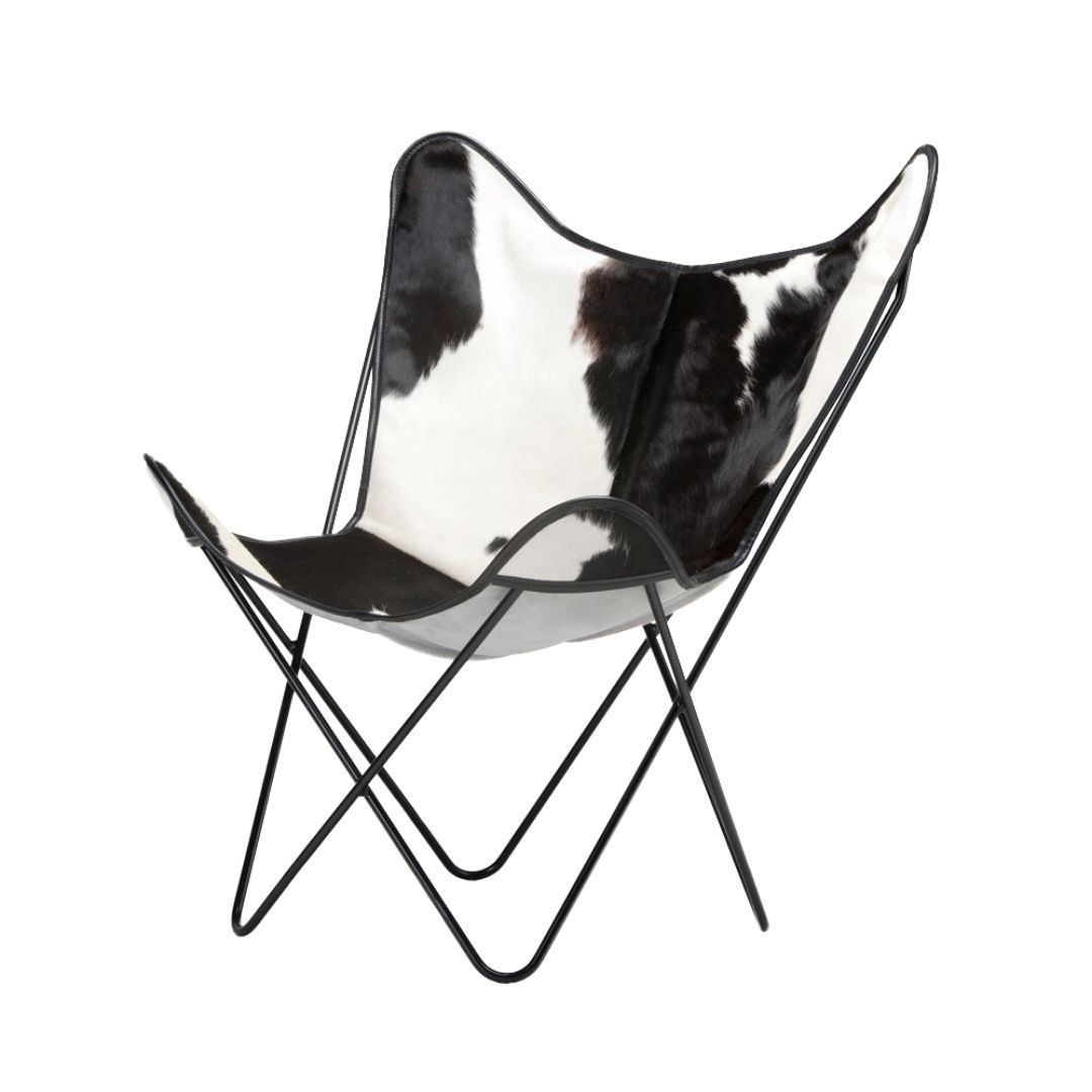 Pouf in pelle di mucca - Design Alpino