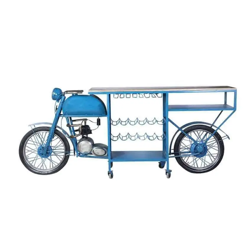 Modello Moto In Legno Vintage - Decorazione Da Tavolo Retrò Per Casa, Ufficio O Appartamento - Foto 8