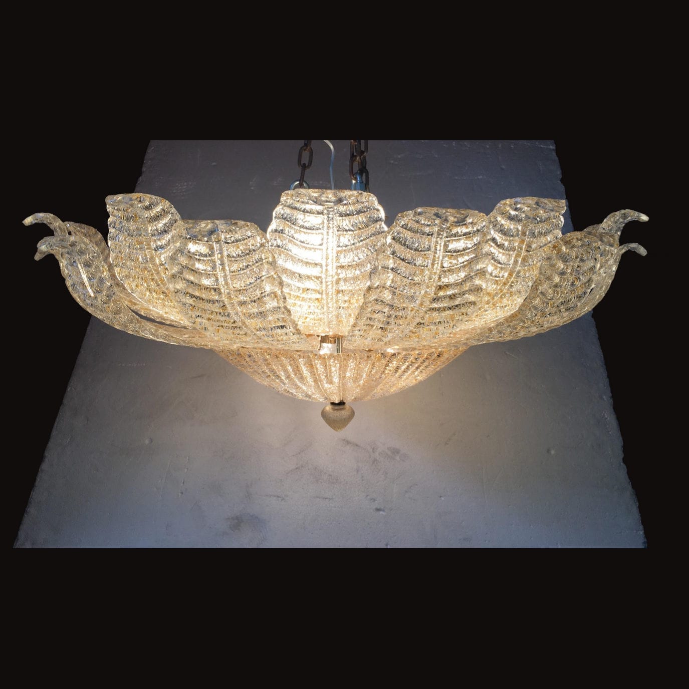 Lampada A Sospensione Leaf Simoeng Srls In Vetro In Vetro Di Murano Classica