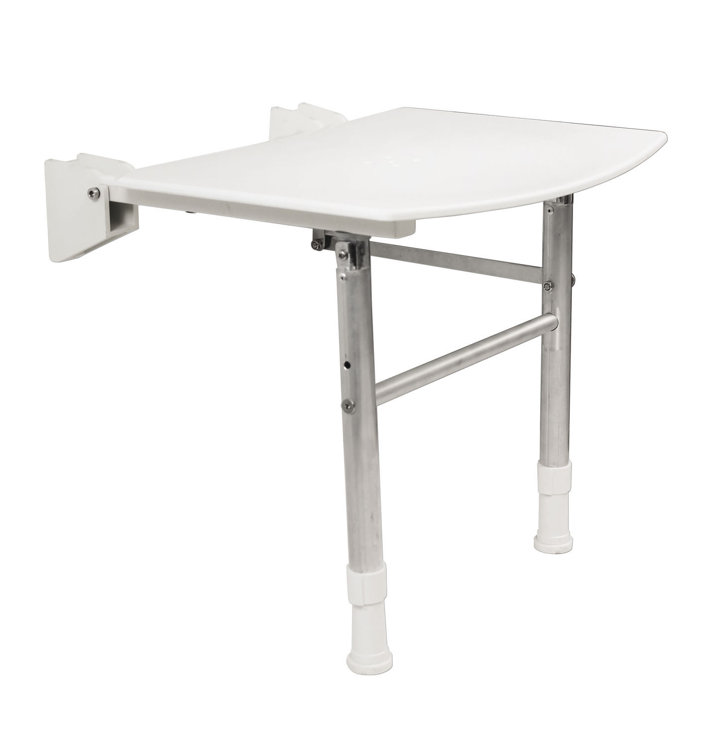 Sedile Doccia Pieghevole Da Parete - Per Disabili E Anziani, Carico 200 Kg, Bianco - 4