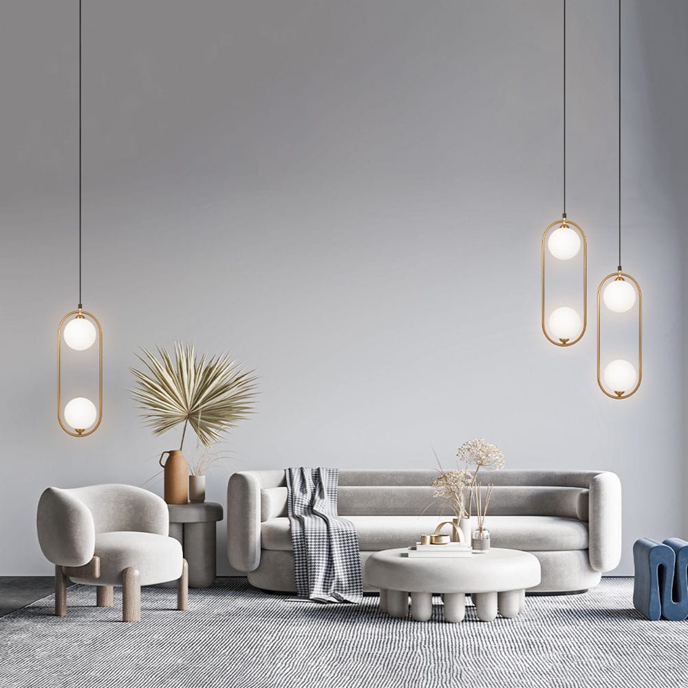 Lampadario Sputnik 7 Luci In Vetro E Oro – Lampada A Sospensione Moderna Per Soggiorno, Ristorante, Soffitto - 5