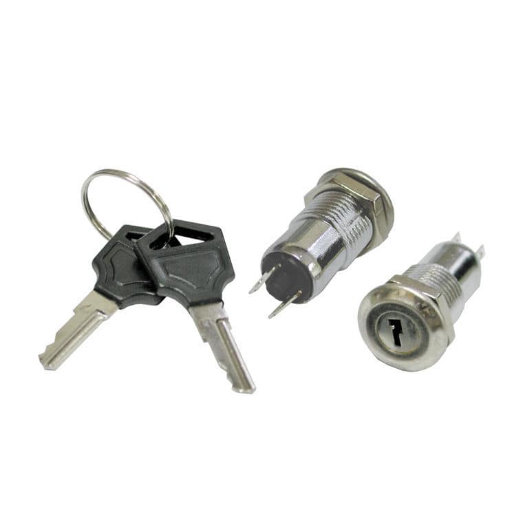 Interruttore A Chiave Di Sicurezza Con Chiave A Fossetta, Momentaneo SPST, 4A 125V. Per Allarmi E Pannelli Di Controllo.