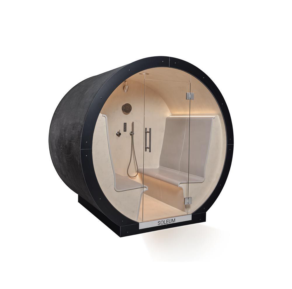 Bagno di vapore da esterno OMEGA SOLEUM GmbH con doccia integrata