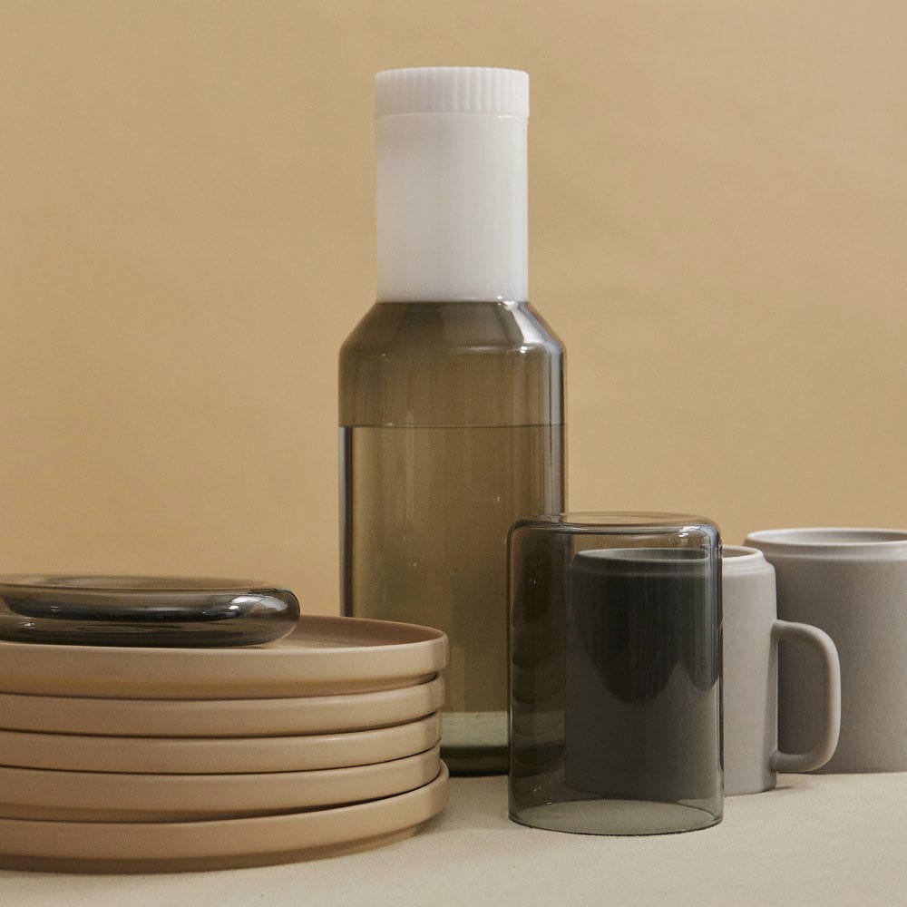 Caraffa In Vetro APS Old Fashion Da 1,8 Litri | Con Coperchio E Filtro In Silicone | Beccuccio Anti-goccia | Per Acqua Aromatizzata Con Frutta | Prodotto Tedesco