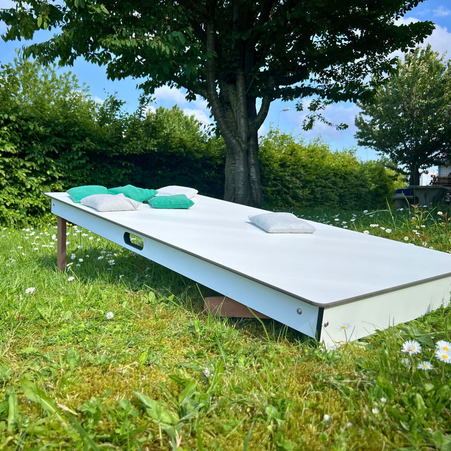 Set Da Gioco Cornhole In Legno 1.2x0.6m - 2 Tavole + 8 Sacchetti E Custodia Trasporto - Dimensioni Ufficiali Per Adulti