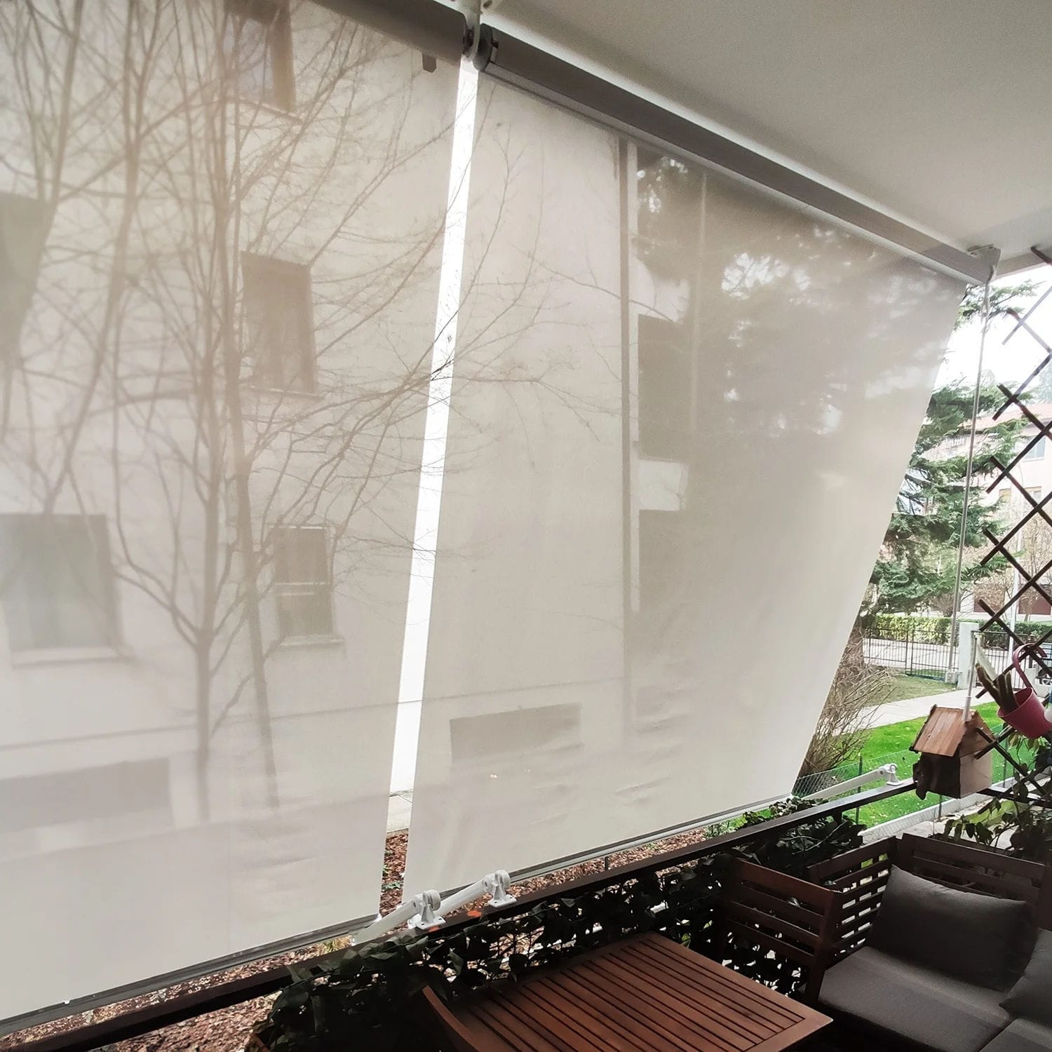 Tenda Avvolgibile Esterna Beige 140x240cm - Protezione Privacy Per Balconi E Finestre - Foto 11