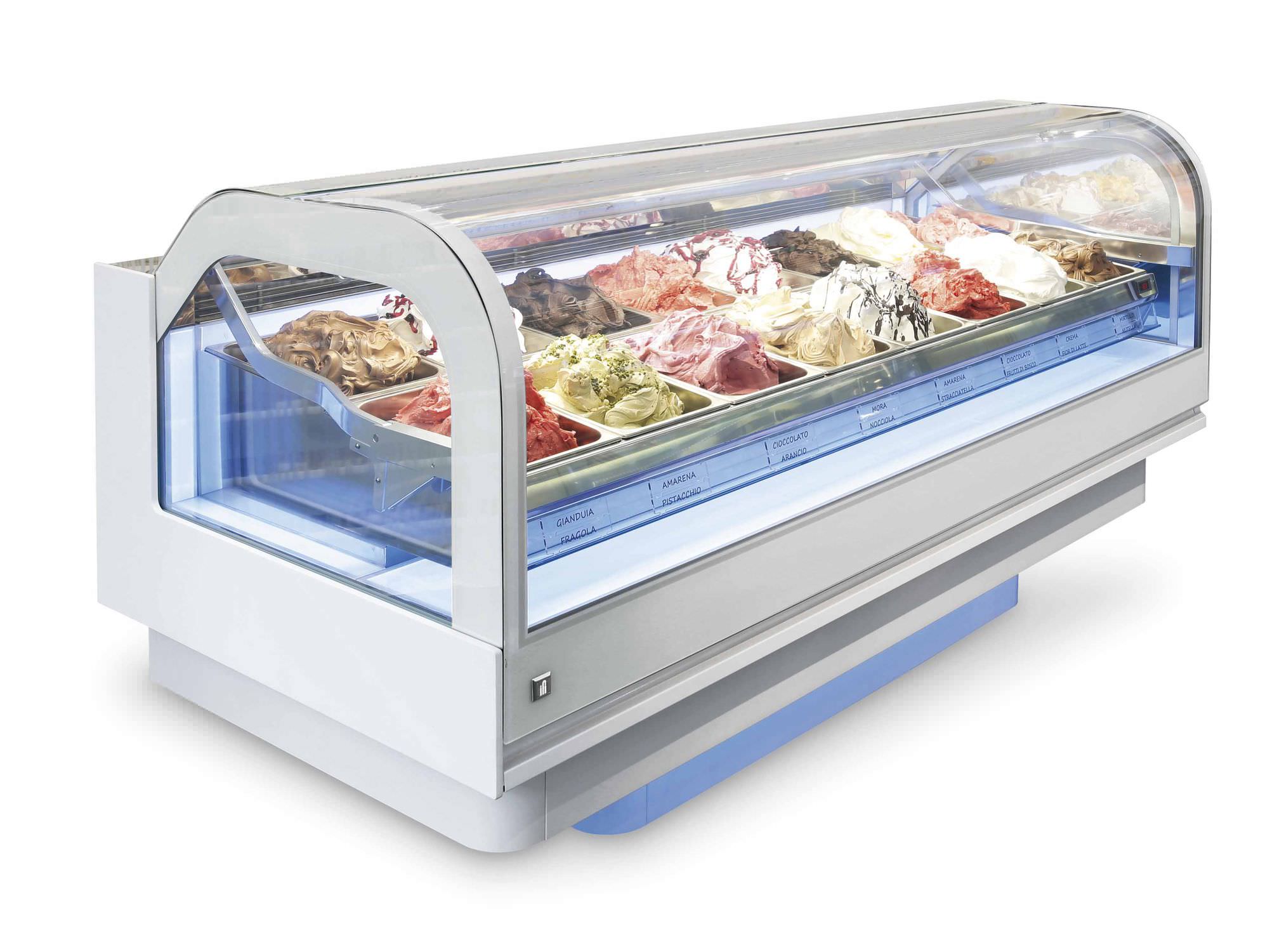 Vetrina refrigerata espositiva CLOUD IFI illuminata / per gelato